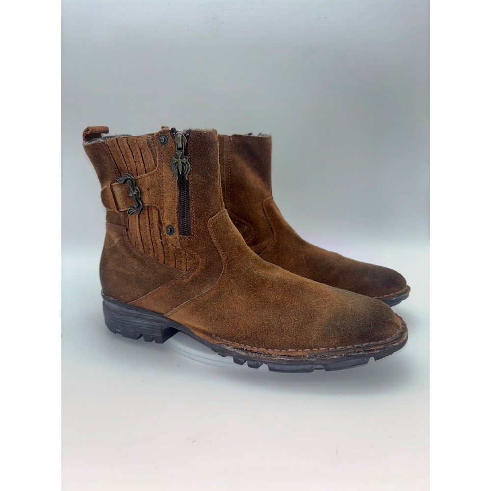 MARK NASON Lounge U Rock Boot Cross Brown Suede Leather Shoe Mens‎ Buckle Chukka